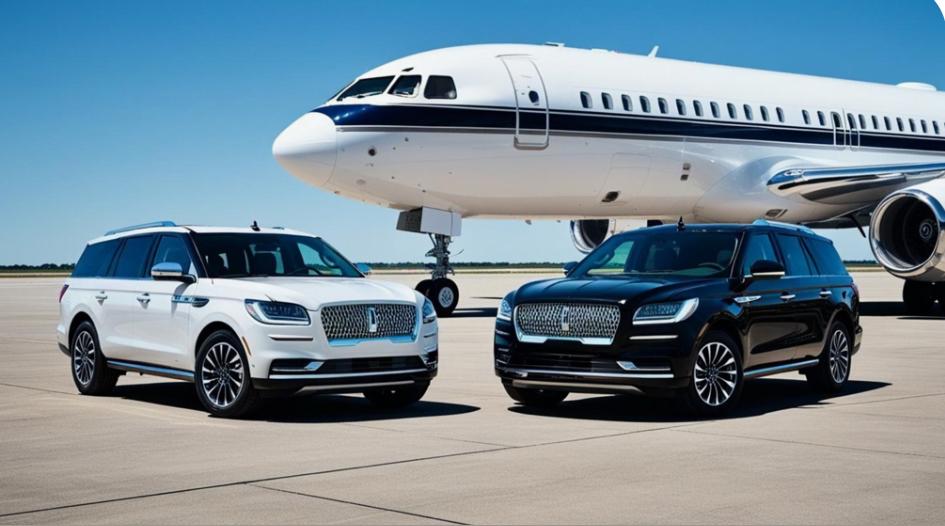 Black and white SUVs side by side