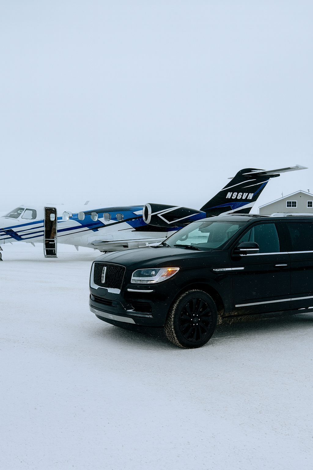 Executive Driving — luxury SUV and private jet